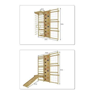 Avenlur Walnut 9-in-1 Wall Gym Set for Kids Active Play