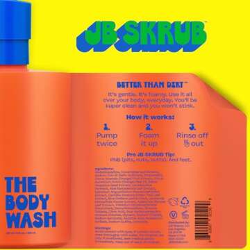 JB SKRUB - The Body Wash for Kids, Tween & Teen Boys with Foaming Action & Natural Citrus Scent - No...