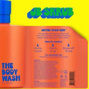 JB SKRUB - The Body Wash for Kids, Tween & Teen Boys with Foaming Action & Natural Citrus Scent - No...