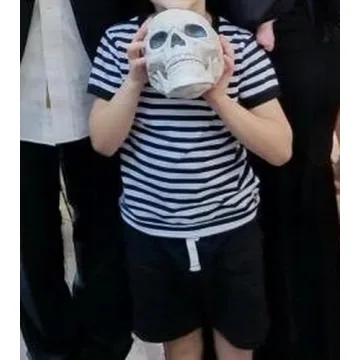 Ezsskj Kids Pugsley Addams Striped T-Shirt for Costumes