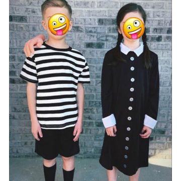 Ezsskj Kids Pugsley Addams Striped T-Shirt for Costumes