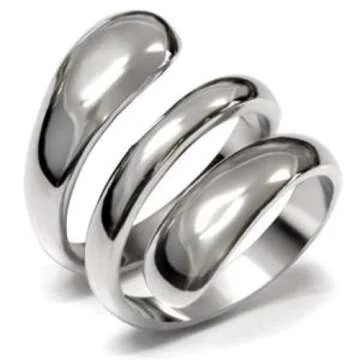 L8ny Designer Style 316 Stainless Steel Plain Women's Fashion Ring (9)