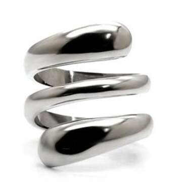 L8ny Designer Style 316 Stainless Steel Plain Women's Fashion Ring (9)