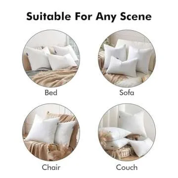 MIULEE 26x26 Euro Pillow Inserts, Pack of 2 Feather Throw Pillow Inserts, Decorative Fluffy Throw Pillows Cotton Fabric for Living Room Sofa Bed
