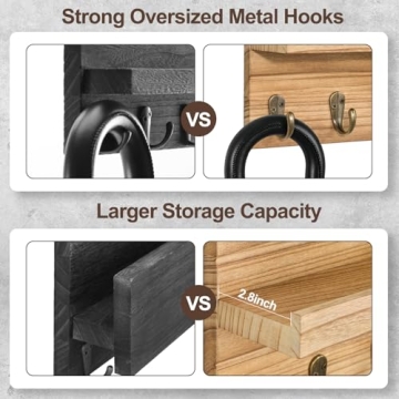 Lwenki Wall Mail Organizer with Key Hooks and Shelf