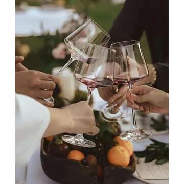 Physkoa Wine Glasses Set 6-15oz-LeadFree White Wine Glasses with Long Stem,Clear Stemmed Wine Glasses【HandBlown Glassware】 Crystal Wine Gifts for Holiday Valentines Day