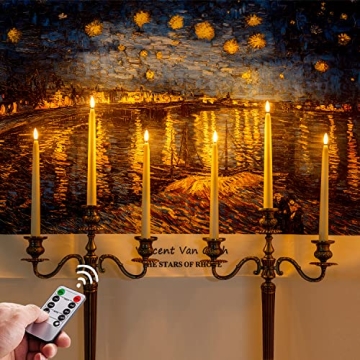 Homemory 11" Flameless Taper Candles with Remote Timer Dimmer