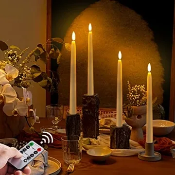 Homemory 11" Flameless Taper Candles with Remote Timer Dimmer