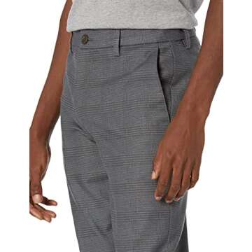 Goodthreads Men's Skinny-Fit Wrinkle-Free Comfort Stretch Dress Chino Pant, Grey Glen Plaid, 32W x 33L