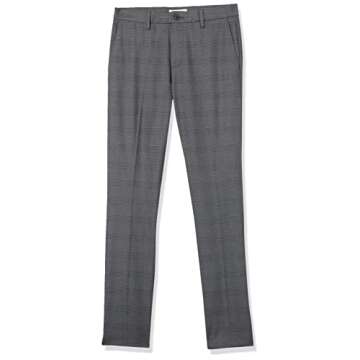 Goodthreads Men's Skinny-Fit Wrinkle-Free Comfort Stretch Dress Chino Pant, Grey Glen Plaid, 32W x 33L