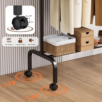 Compact STARLATTA Rolling Clothing Rack for Stylish Storage