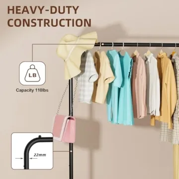 Compact STARLATTA Rolling Clothing Rack for Stylish Storage