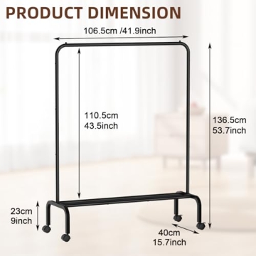 Compact STARLATTA Rolling Clothing Rack for Stylish Storage