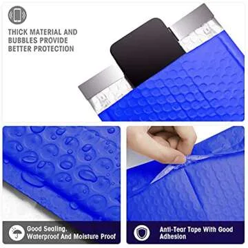 Metronic 6x10 Bubble Mailers 50 Pack - Royal Blue Padded Envelopes