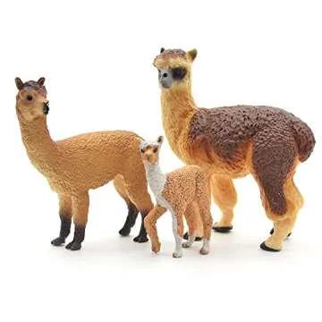 COYKA Safari Animal Llama Figurines for Kids - 3 Pack