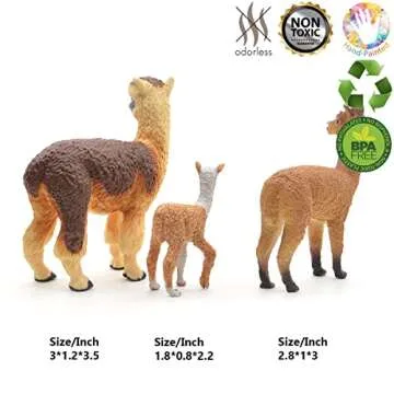 COYKA Safari Animal Llama Figurines for Kids - 3 Pack
