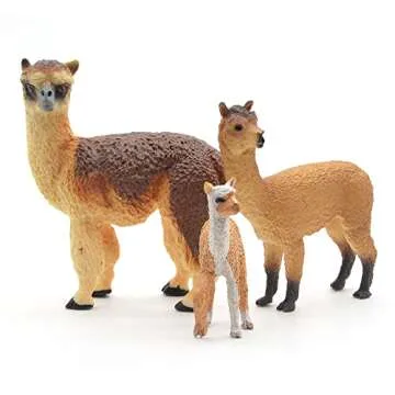 COYKA Safari Animal Llama Figurines for Kids - 3 Pack