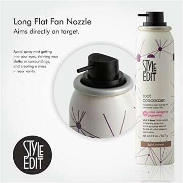 Style Edit Light Brown Root Concealer Touch Up Spray - Temporary And Instantly Covers Grey Hair, Pack of 1
