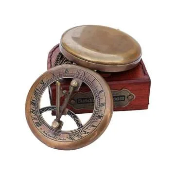 NEOVIVID Brass Sundial Compass - Unique Steampunk Gift