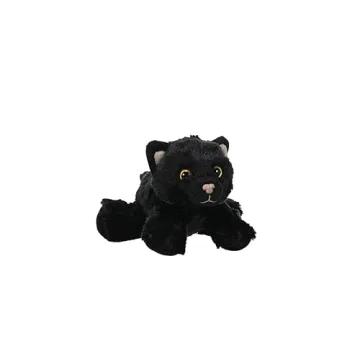 Wild Republic Black Cat Plush, Stuffed Animal, Plush Toy, Gifts for Kids, Hug’Ems 7"
