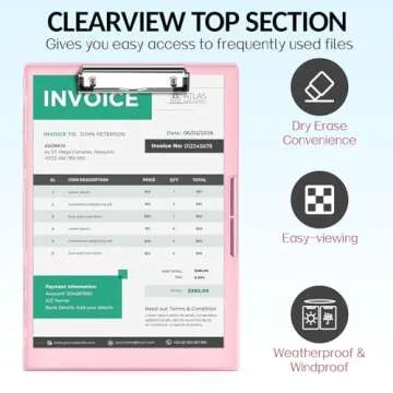 Sooez Clipboard with Storage, Cleaview Clip Boards 8.5x11 with 2 Storage, Dry Erase Plastic Nursing ...