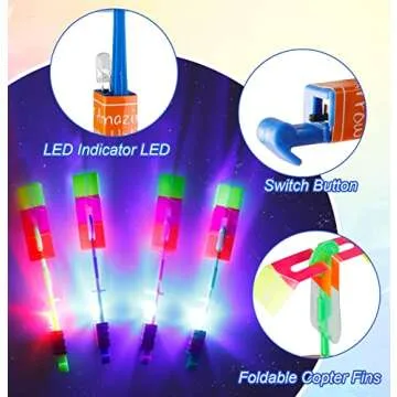60pcs LED Arrow Helicopter Toy for Kids' Parties and Fun