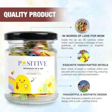 AMAQUANG 90 Positive Messages in a Jar with NFC Keychain