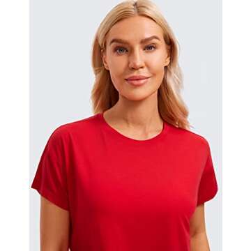 CRZ YOGA Pima Cotton Workout Cropped T-Shirt