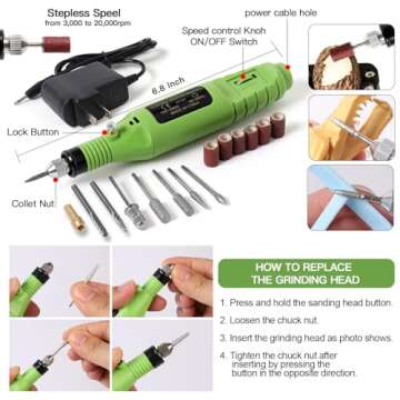 108 Pcs Pro Grade for Model Tool Kits,Hobby Tool Sets,lncluding Electric Polishing Machine & Tool Bo...