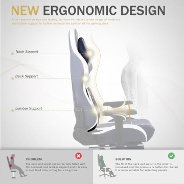 Dowinx Big and Tall Gaming Chair with Ergonomic Design