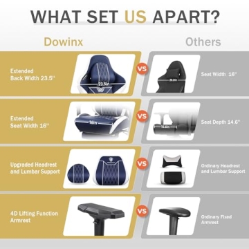 Dowinx Big and Tall Gaming Chair with Ergonomic Design