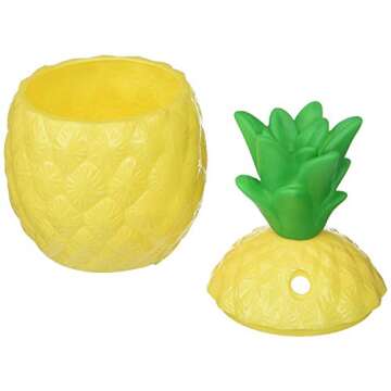 Rhode Island Novelty 8 Oz Pineapple Plastic Cups Set of 12