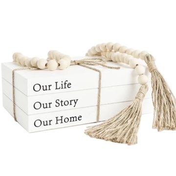 Decorative Faux Books - Rustic White Stacked Home Decor