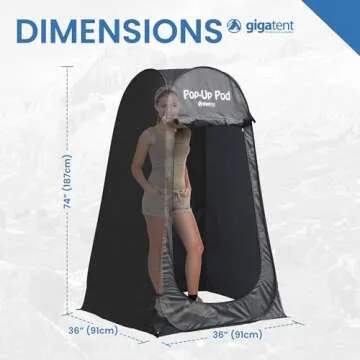 GigaTent Pop Up Pod Changing Room Privacy Tent – Instant Portable Outdoor Shower Tent, Camp Toilet, Rain Shelter for Camping & Beach – Lightweight & Sturdy, Easy Set Up, Foldable - with Carry Bag
