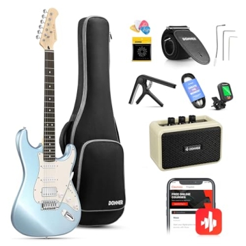 Donner DST-152R Electric Guitar, 39" Beginner Set with Amp & Accessories