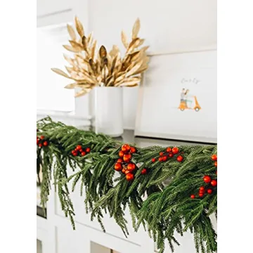 Afloral Real Touch Norfolk Pine Garland - 60" - Wedding, Event and Home Decor