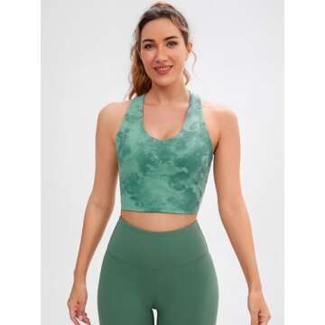 JOYSPELS Sports Bras for Women Extra Comfort Criss-Cross Back Padded Workout Tops for Women Medium S...