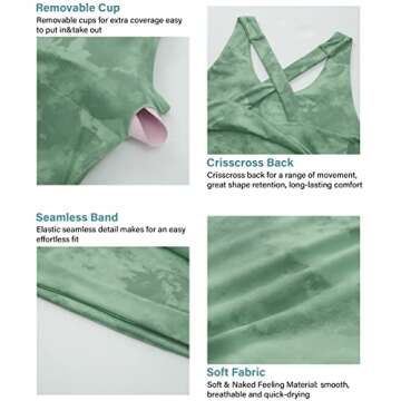 JOYSPELS Sports Bras for Women Extra Comfort Criss-Cross Back Padded Workout Tops for Women Medium Support