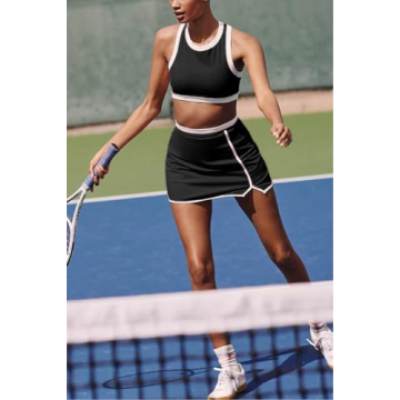 MINSURE Women 2 Piece Tennis Skirt Set - Stylish Activewear