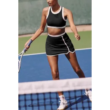 MINSURE Women 2 Piece Tennis Skirt Set - Stylish Activewear