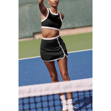 MINSURE Women 2 Piece Tennis Skirt Set - Stylish Activewear