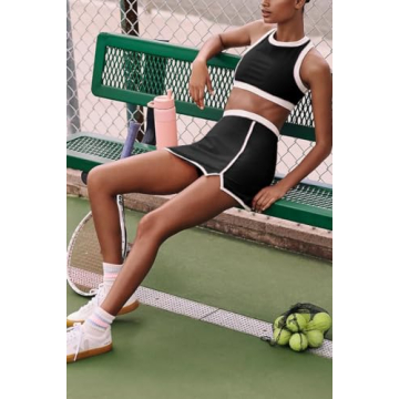 MINSURE Women 2 Piece Tennis Skirt Set - Stylish Activewear