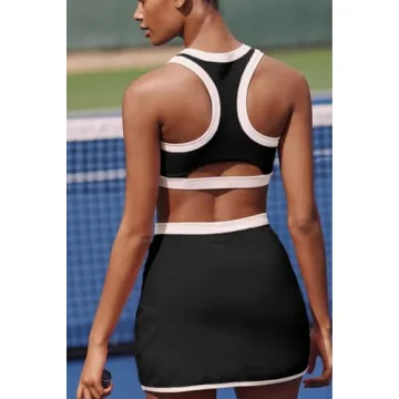 MINSURE Women 2 Piece Tennis Skirt Set - Stylish Activewear