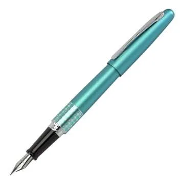 PILOT MR Retro Pop Collection Fountain Pen in Gift Box, Turquoise Barrel with Dots Accent, Fine Point Stainless Steel Nib, Refillable Black Ink (91436)