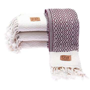 Gold CASE Turkish Hand Towels Set of 4 – 100% Cotton Luxury