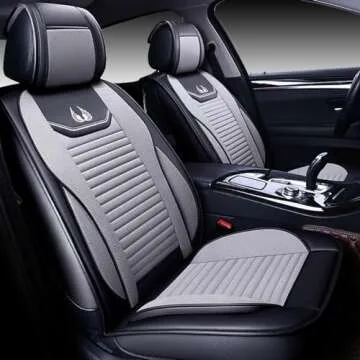 OASIS AUTO Car Seat Covers Premium Waterproof Faux Leather Cushion Universal Accessories Fit SUV Tru...