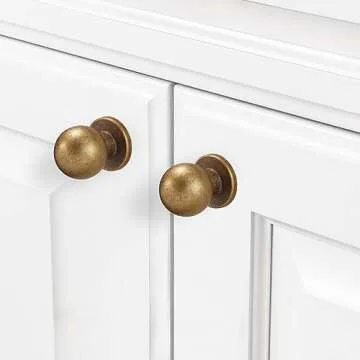 POVEFONK 10 Pack Antique Brass Kitchen Cabinet Knobs Vintage Drawer Knobs Aged Bronze Kitchen Cabinet Hardware Zinc Alloy Kitchen Handles Drawer Knobs Dresser Handles