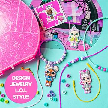 L.O.L. Surprise! Jewelry Activity Case, Create Your Own LOL Surprise Jewelry, Bead Kit Great for Travel and On-The-Go, 100+ Custom Accessories, DIY Jewelry Kit for Kids Ages 5, 6, 7, 8, 9