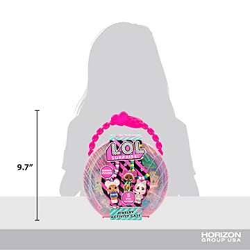 L.O.L. Surprise! Jewelry Activity Case, Create Your Own LOL Surprise Jewelry, Bead Kit Great for Travel and On-The-Go, 100+ Custom Accessories, DIY Jewelry Kit for Kids Ages 5, 6, 7, 8, 9