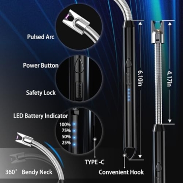 Rechargeable Plasma Arc Lighters - 2 Pack Long Reach